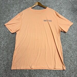 Salt Life SLX UVapor Mens XXL Peach Orange Performance Fishing T-Shirt Camo Logo